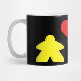 Green And Yellow Meeple Couple Board Game Valentine's Day Mug